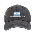 thumbnail image 2 of LIZUOJUN Soccer Baseball Cap Cotton Breathable Adjustable Baseball Hat Embroidered Printed Unisex European Style for Watching Games Outdoor Activities Fan Accessories,Black, 2 of 4