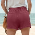 thumbnail image 6 of Linen Shorts for Women 7 Inch Inseam Drawstring Short High Waisted Lightweight Short Beach Vacation Outfits Pockets, 6 of 7