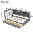 thumbnail image 5 of Twin Size Platform Bed, Corner Bed Frame with Bookcase and Storage Drawers, Daybed Storage Bed Bookcase Bed Frame for Living Room Bedroom Guest Room, Grey, 5 of 7