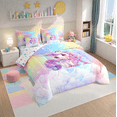 thumbnail image 3 of Erosebridal Magical Unicorn Bedding Sets Full Size, Rainbow Stars Comforter Sets With Sheets, Monogrammed Letter X Bed In A Bag Full Size,Lightweight Bedroom Decoration,7 Pieces Reversible, 3 of 5