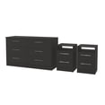 thumbnail image 3 of Kappesberg Liden Modern 3-Piece Black Bedroom Set with 50" W Dresser & 2 Nightstands - for Adults and Teens, 3 of 9