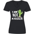 thumbnail image 3 of Inktastic I am Not a Hugger with Cactus Women's V-Neck T-Shirt, 3 of 5