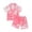 style-01 Red, variant on JUMEYU Summer Pjs for Toddler Girls Pajama Set for Girls Print Short Sleeve Button Shirt Shorts Homewear 3T 4T (Red,3-4 Years)