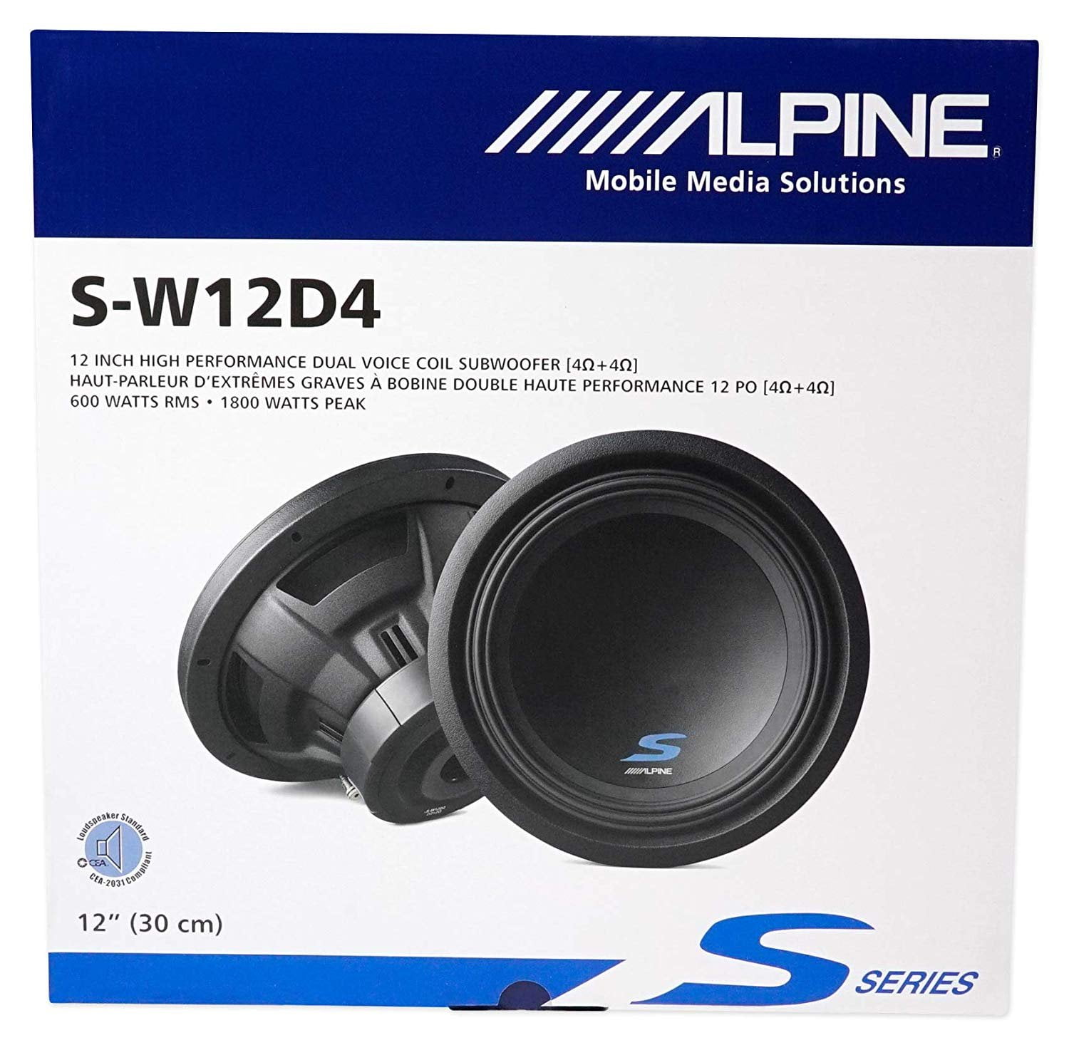 Alpine S-W12D4 S-Series Subwoofers