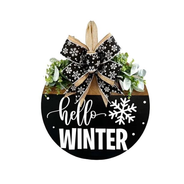 EZLIFE Letrero de casa con decoración navideña, decoración de muñeco de nieve, adornos de madera φ, φч ъκ