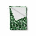 thumbnail image 2 of Tropical Soft Flannel Fleece Throw Blanket, Green Tones Exotic Monstera Leaves Pattern with Splashed Paint Effect Print, Cozy Plush for Indoor and Outdoor Use, 50" x 60", Multicolor, by Ambesonne, 2 of 6