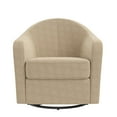 thumbnail image 3 of DHP Gentle Swivel Curved Accent Chair, Taupe Boucle, 3 of 14