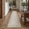 thumbnail image 2 of BERTHMEER 2'x10' Vintage Runner Rugs for Hallway Entryway Bathroom Bedroom Kitchen Non Skid Washable Oriental Traditional Brown Runner Rugs, 2 of 5