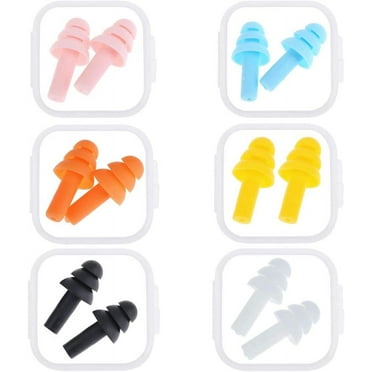 24 Pairs Waterproof Earplugs Silicone Swimming Earplugs Noise Cancelling Ear Plugs with Storage Box for Swimming Sleeping Snoring Plane Shooting Work Wine-bar Travel (3 x 3 x 1.7 cm, Set 1)
