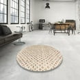 thumbnail image 4 of Ahgly Company Machine Washable Indoor Round Abstract Camel Brown Area Rugs, 6' Round, 4 of 7