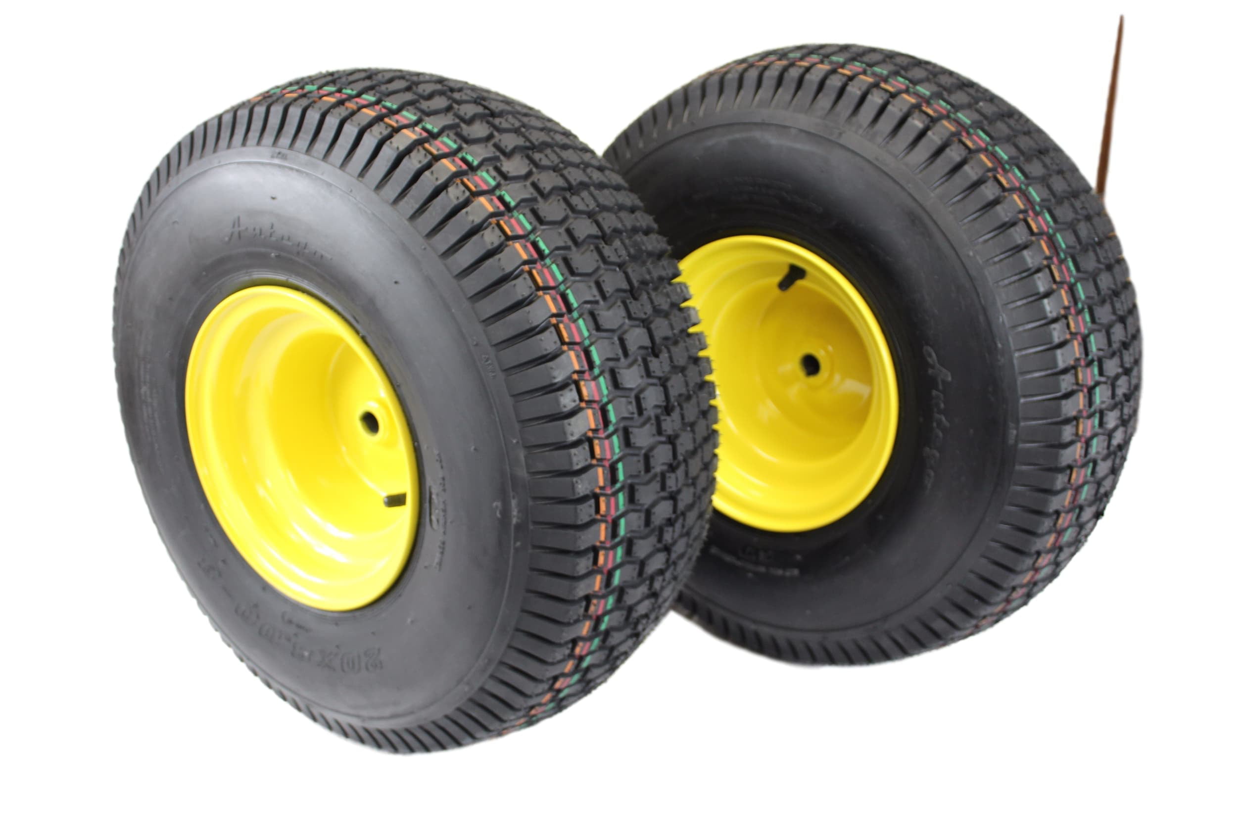Two 20X10.00-8 4 Ply Tubeless Turf Tire Tractor Riding Mower Pair Two 20x10x8 