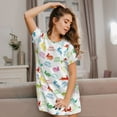 thumbnail image 3 of Lsque Happy Easter Rabbit Pattern Nightgowns for Women Sleep Shirts Short Sleeve Nightshirt Pullover Nightdress Soft Sleepwear Relaxed Fit Nightdress, 3 of 6