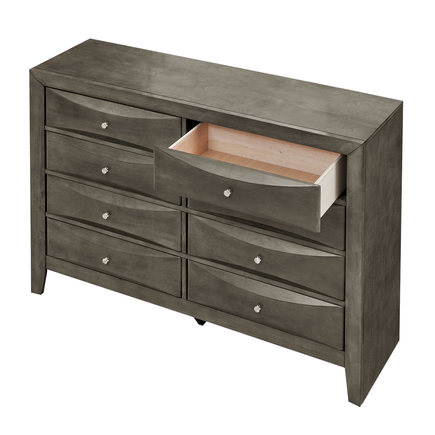 Glory Furniture Marilla 8-Drawers Bedroom Dresser in Gray