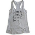 thumbnail image 1 of Matt, Mark, Luke, And John Disciples Tank Top, Ladies Racerback Tank, Christian Bible Religious Faith Tank, Heather Gray, Medium, 1 of 3