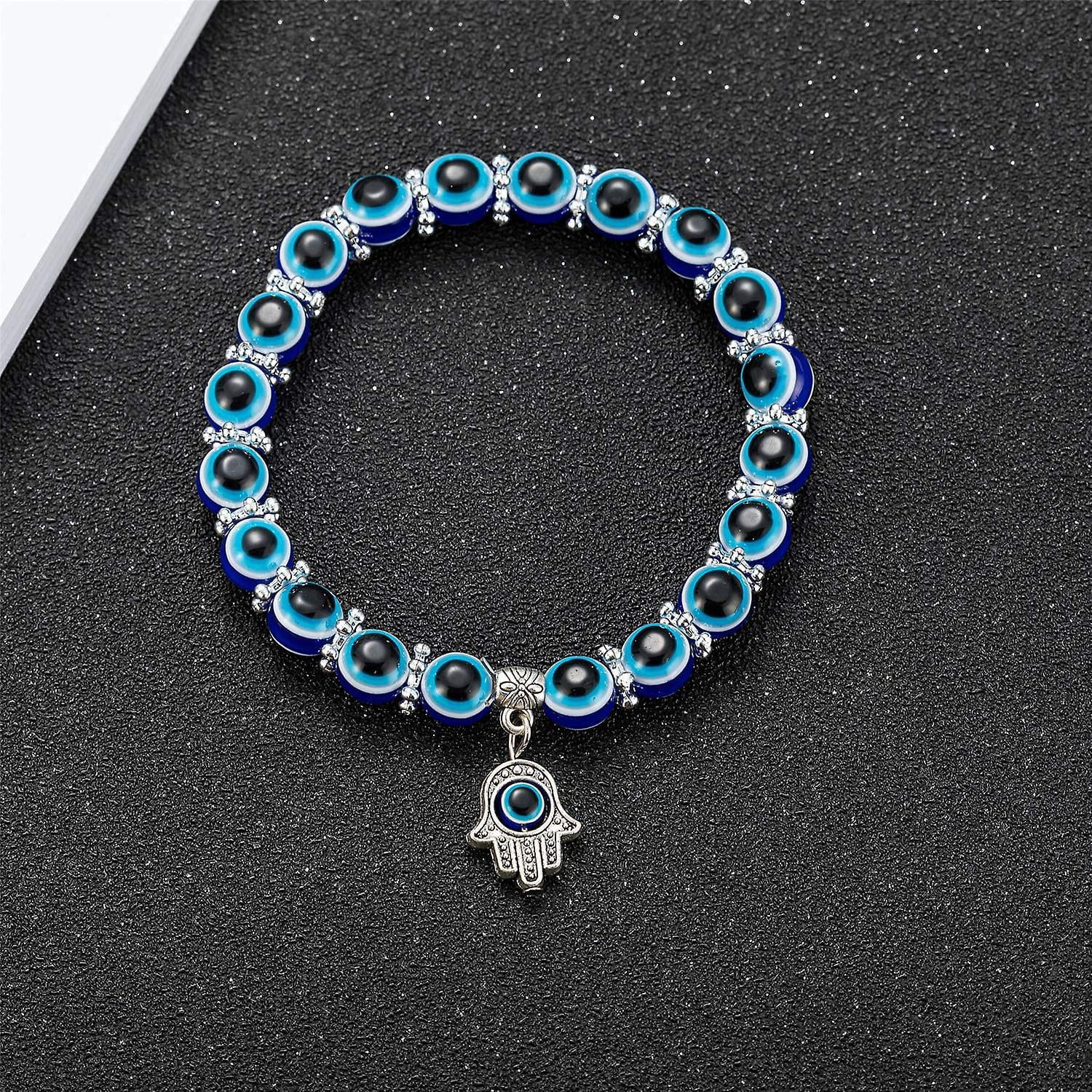 Pulsera De Plata 925 Contra El Mal De Ojo - Protección, Buena Suerte, Regalo Con Cruz