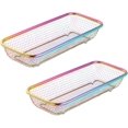 thumbnail image 1 of Stainless Steel Utensil Drying Rack/Chopsticks/Spoon/Fork/Knife Drainer Basket Set of 2 Flatware Storage Drainer Silverware Cutlery Basket Flatware Organizers-Rainbow Color, 1 of 8