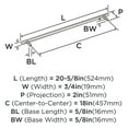 thumbnail image 3 of Amerock Bar Pulls 18 inch (457mm) Center-to-Center Sterling Nickel Appliance Pull, 3 of 4