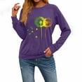thumbnail image 3 of CLOISE Women's Sweatshirts Long Sleeve Lightweight Crew Neck Tops Graphic Pullover Cute Fall Winter Clothes Purple L, 3 of 5