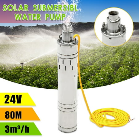 24v Pump - 80M 3m³/H Head Brushless Stainless Steel Deep Well Solar Power Submersible Water Pump 24V 684W