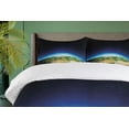 thumbnail image 4 of Ambesonne Earth Duvet Cover Set, Russia from Space Sky, 2-Calking, Blue Green Pale Brown, 4 of 6