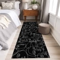 thumbnail image 5 of Abstract Style Runner Rugs 2x6 ft Black Modern Simple Character Line Washable Hallway Rugs Non-Slip Floor Mats Absorbent Carpet Bedside Runners for Bedroom Kitchen Bathroom Laundry Room, 5 of 9