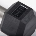 thumbnail image 3 of Titan Fitness 10 LB Pair Free Weights, Black Rubber Coated Hex Dumbbell, Straight Stainless Steel Handle, Strength Training, Full Body Workout, 3 of 6