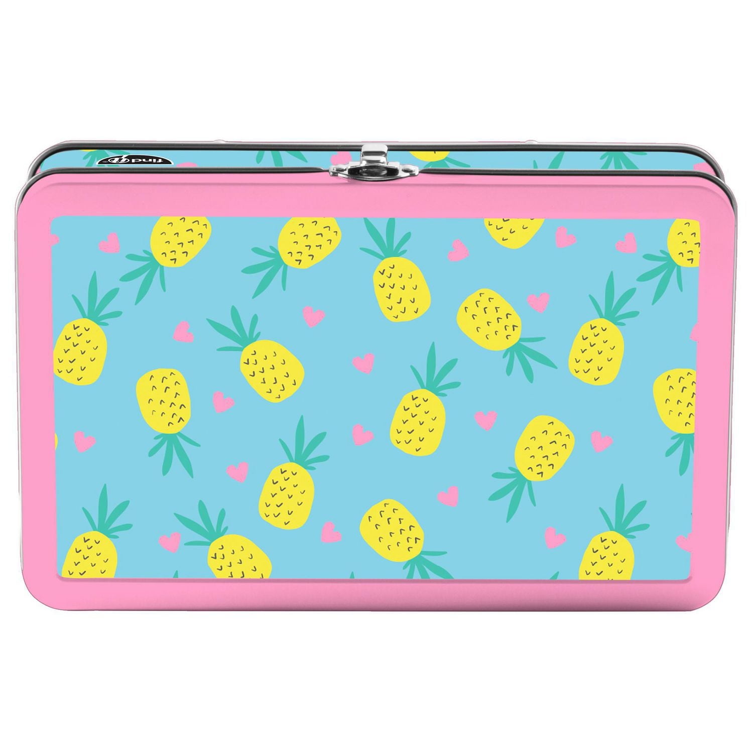 Find It Tin Pencil Box - Pineapples and Hearts