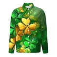 thumbnail image 2 of Craaazy Women's Shamrock Graphic St. Patrick's Day Printed Casual Long Sleeve Loose Button Turndown Collar Shirt Gifts, 2 of 5