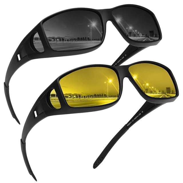 Gafas de sol Fit Over Glasses MEETSUN Z1 polarizadas UV400, paquete de 2