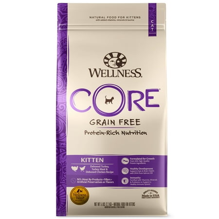 Wellness CORE Grain-Free Kitten Recipe Dry Cat Food, 5 Pound Bag