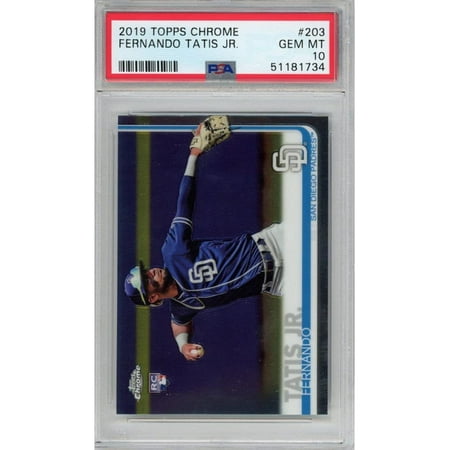 

Graded 2019 Topps Chrome Fernando Tatis Jr. #203 Rookie RC Baseball Card PSA 10 Gem Mint