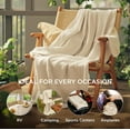 thumbnail image 4 of 100% Cotton Muslin Throw Blanket Large 50x70 Inches - 4-Layer Breathable and Lightweight Thin Soft Summer Gauze Muslin Blankets for Adults, Linen Beige, Boho Cotton Throw for Couch, 4 of 7
