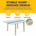 thumbnail image 4 of Blue Striped Table Cloths for 3 Foot Rectangle Tables, Abstract Modern Geometric Stripes Patio Waterproof Elastic Fitted Tablecloths, Washable Rectangular Table Cover for Camping, 4 of 8
