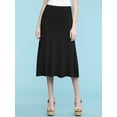 thumbnail image 2 of Made by Johnny Women's Lightweight Fold Over Flared Midi Skirt XXXL BLACK, 2 of 7