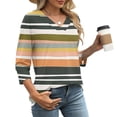 thumbnail image 6 of XUNKUSGA Shirts for Women Casual V Neck 3/4 Sleeve Tops for Women Trendy Comfortable Breathable Ladies Tops and Blouses Basic Tops for Woman S-2XL Green, 6 of 7