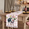 thumbnail image 2 of Table Runners 108 Inches Long Dress Scarves, Spring Pig Farmhouse Coffee/Dining/Kitchen Table Runner for Living Room, Butterfly Botanical Floral Pink Plaid 13x108 Inch, 2 of 9