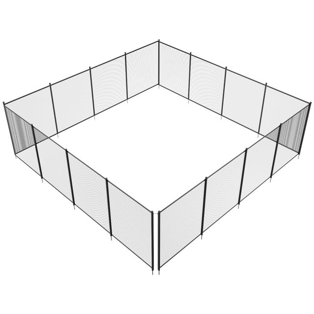 KFFKFF Swimming Pool Barrier, 4 x 48 FT Barriers for Inground Pools, Detachable Child Protection Pool Enclosure, Simple Self-Installation Pool Guard