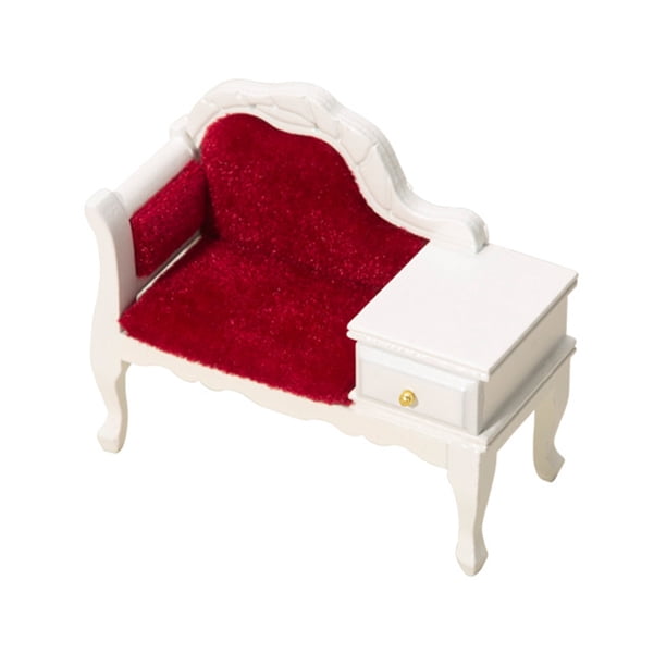 Wood Sofa White Couch Mini for Play Furniture Toy Children DIY House