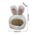 thumbnail image 2 of Tvtnvo Cat Hat Dog Clothes Pet Clothes Cute Bear Ear Warm Polyester Hat for Dogs and Cats Cosplay Photoshoot Accessory Soft Stretchable Cozy Head Cover Easy to Wear White 7.1x7.9in, 2 of 5