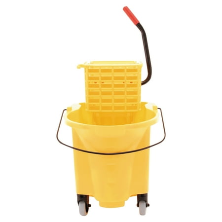 Rubbermaid FG748000YEL WaveBrake 26 Quart Side-Press Mop Bucket/Wringer Combo (Yellow)