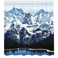 thumbnail image 3 of Ambesonne Scenery Shower Curtain, Mountain with Snow View, 69"Wx75"L, Blue Grey Dark Blue, 3 of 3