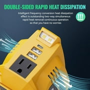 200W Portable Power Inverter for DeWALT 20V, Outdoor Generato Battery Converter with 2 USB&LED&AC Battery Powered Outlet,Convert DC 18V/20V to AC 110V-120V Portable Power Station(Tool Only)