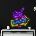thumbnail image 4 of Handmadetneonsign Cocktail Arrow Direction Neon Sign, Cocktail Neon Art Decor, Cocktail Neon Wall Decor, 4 of 5