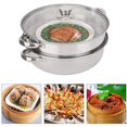 thumbnail image 2 of Professional Steamer Pot, Fast Heating Stainless Steel Cookware, Quality Glass Lid for Clear Monitoring, Porous Design for Even Cooking, 2 of 7