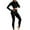 Black, variant on Timdgard Workout Sets for Women Cropped Zip up Jackets High Waist Leggings Skinny Stretch Yoga Outfits