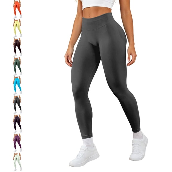 GPOECD Seamless Leggings for Women Lifting Workout Low Rise Control Athletic Activewear Stretchy Yoga Pants for Women,02_Grey,XS