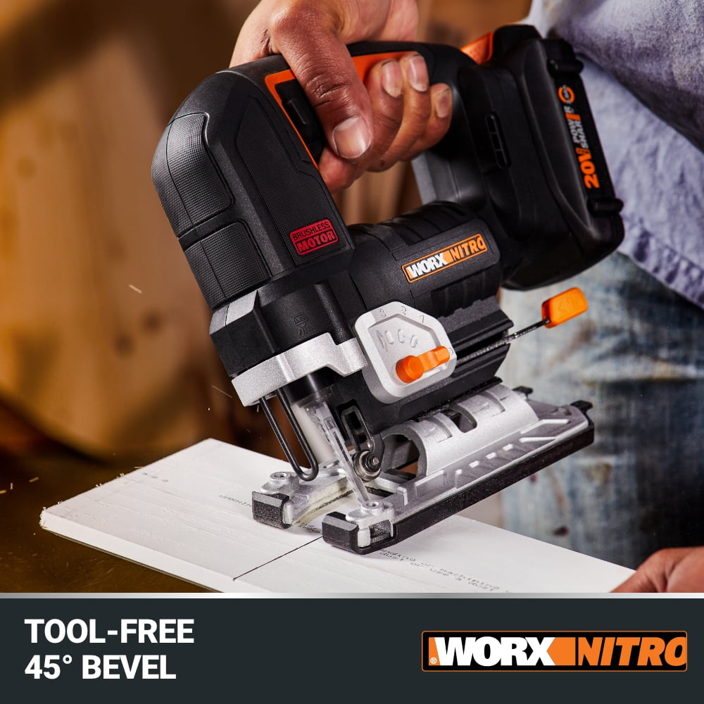 Worx Nitro WX542L.9 20V Power Share Cordless Jigsaw with Brushless Motor (Tool Only)