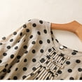 thumbnail image 6 of Qulqfy Short Sleeve Women's Blouses Cotton Linen Polka Dot Casual Crew Neck Button Down Khaki Spring Tie Summer Tops for Women 2026 M, 6 of 9
