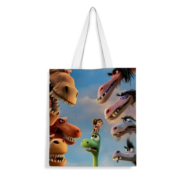 The Good Dinosaur canvas Tote Bag handbag: Aesthetic bag designed for women, perfect for grocery shopping. Reusable with an inner zipper, size 13.8 x 15.8 inches (35x40cm).