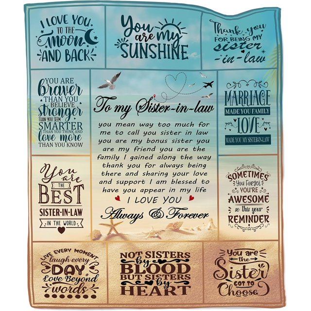 LHSHID Sister in Law Gifts Gifts for Sister in Law Sister in Law Birthday Gifts Birthday Gifts for Sister in Law Sister in Law Gifts for Mothers Day Birthday Sister in Law Throw Blanket 30"x40"